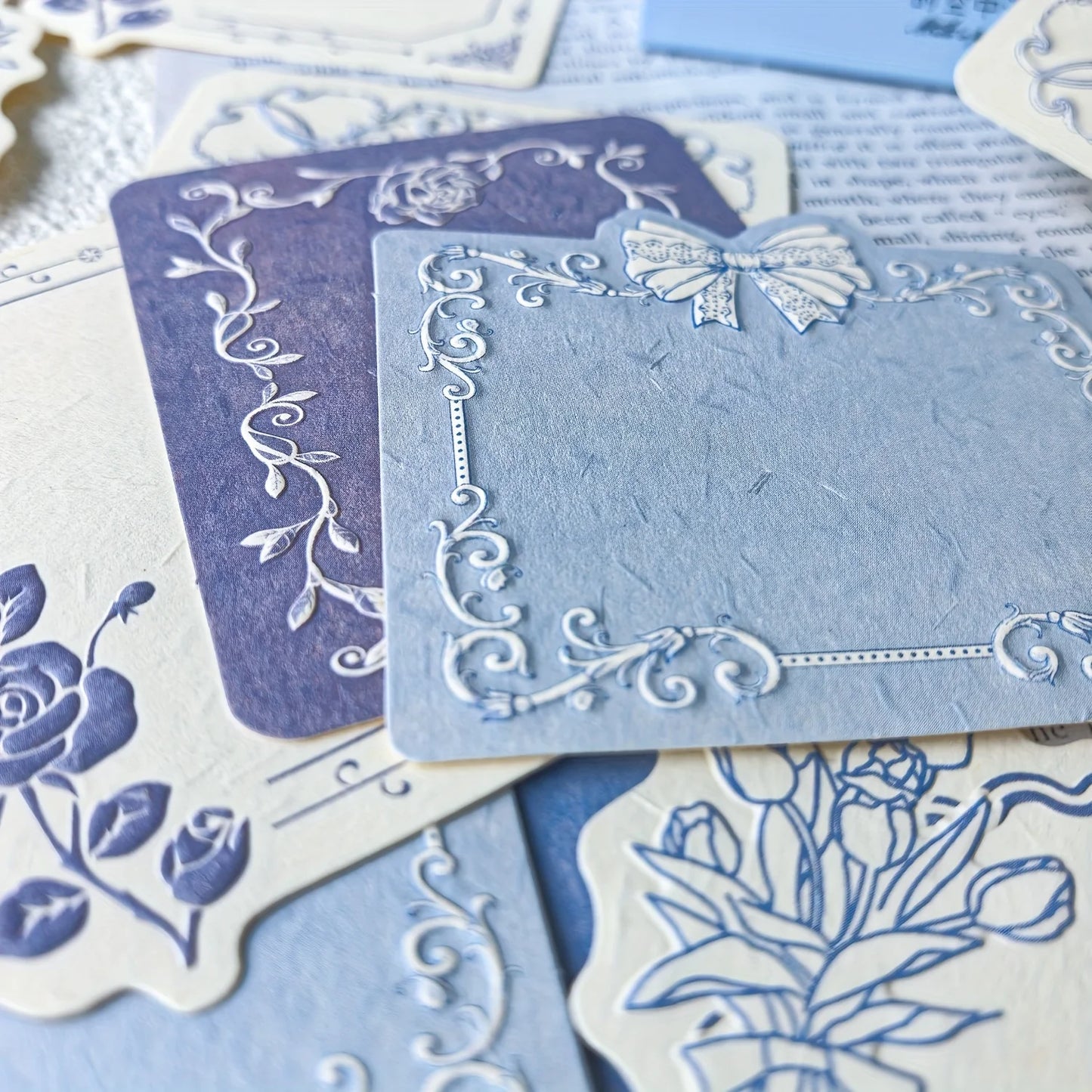 30 Sheets Retro Embossed Lace Scrapbooking Paper