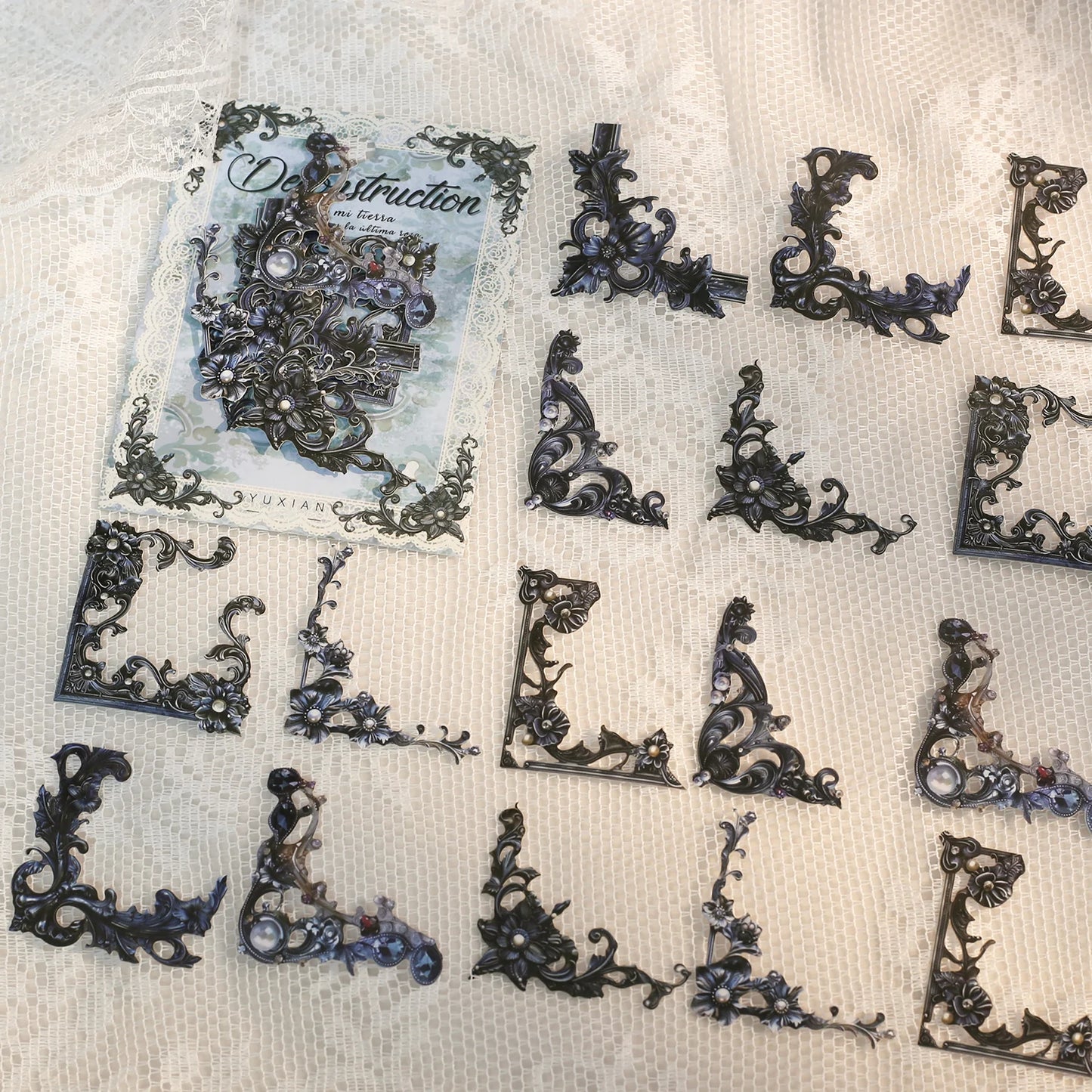24pcs Vintage Baroque French Court Corner Scrapbooking Stickers