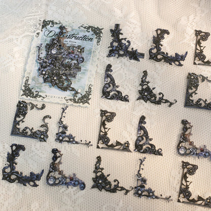 24pcs Vintage Baroque French Court Corner Scrapbooking Stickers