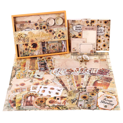 Vintage Sunflower Bullet Journal Scrapbooking Set