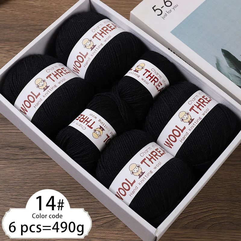 Medium Coarse Wool Yarn Balls 6 Pack