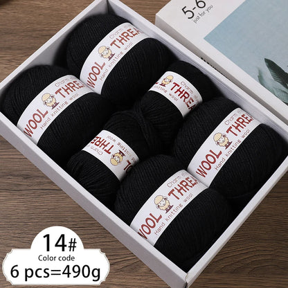 Medium Coarse Wool Yarn Balls 6 Pack