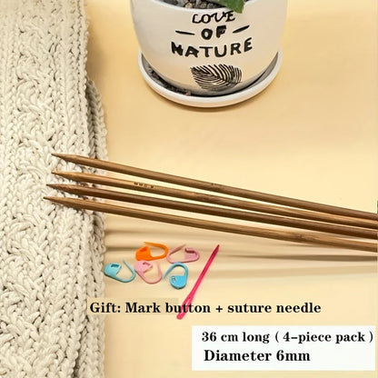 Bamboo Knitting Double Pointed 36cm Needles 4pcs Set