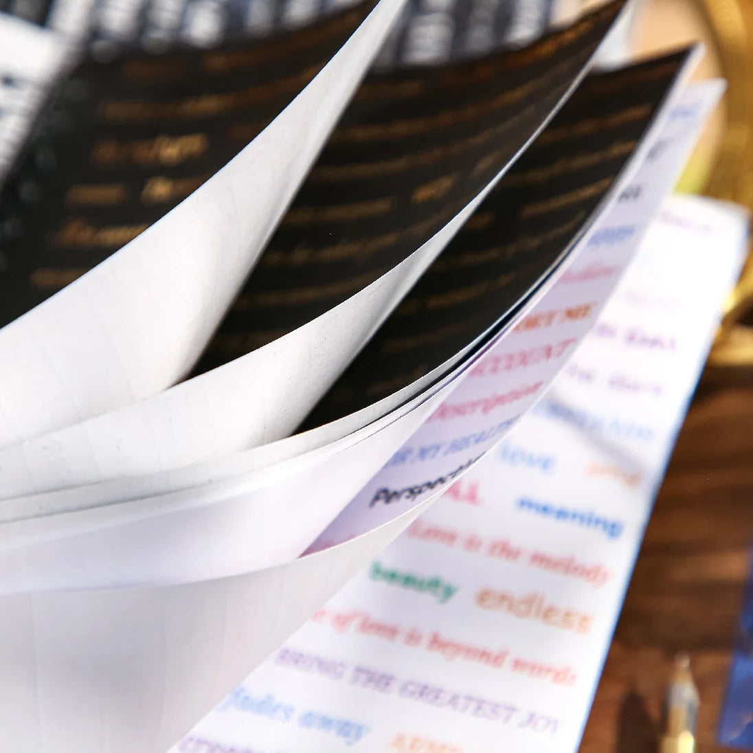 40 Sheets Retro English Text Stickers Book