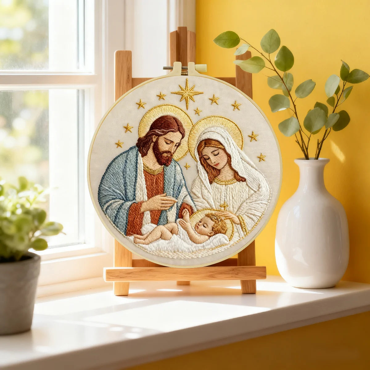 Jesus, Mary & Joseph Religion Embroidery Cross Stitch Sewing Kit