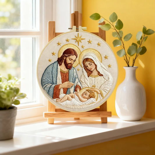 Jesus, Mary & Joseph Religion Embroidery Cross Stitch Sewing Kit