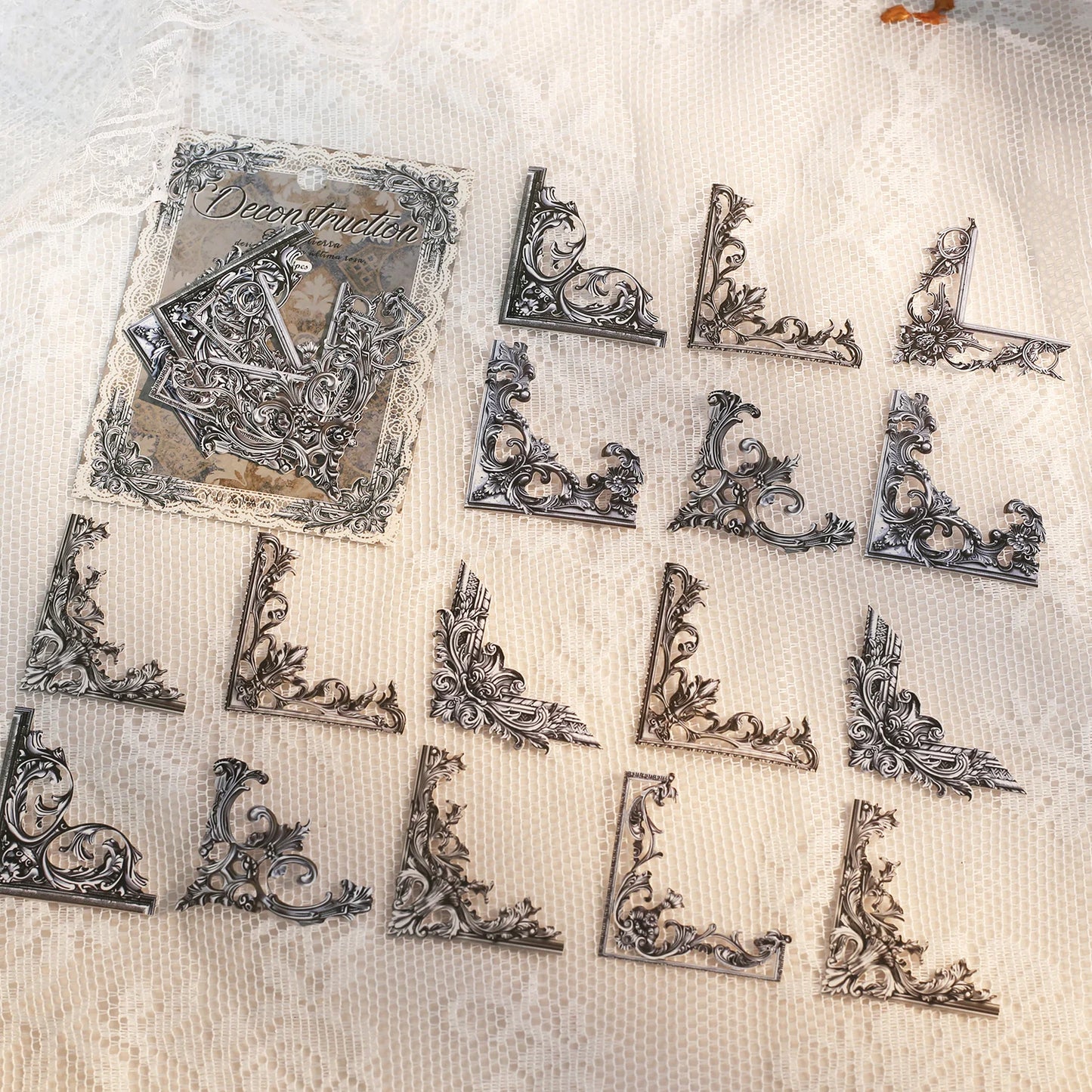 24pcs Vintage Baroque French Court Corner Scrapbooking Stickers