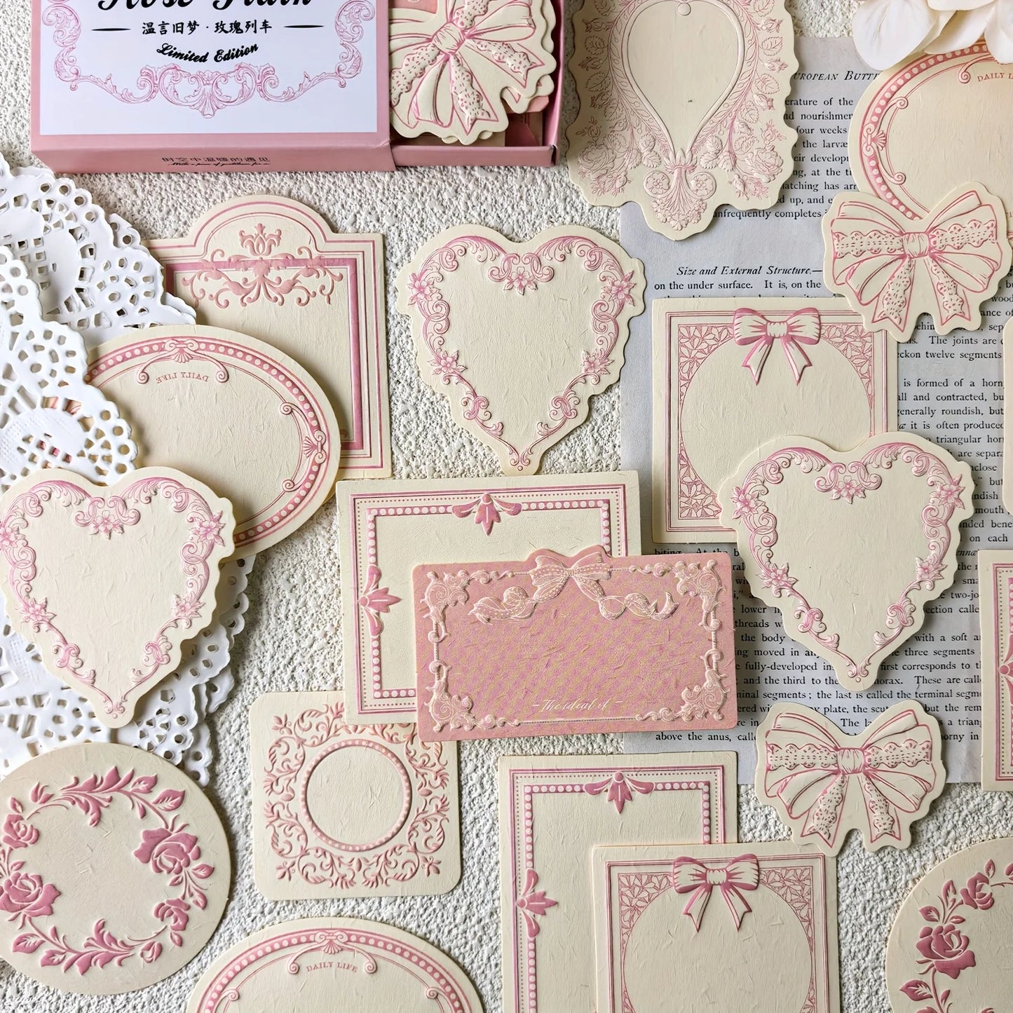 30 Sheets Retro Embossed Lace Scrapbooking Paper