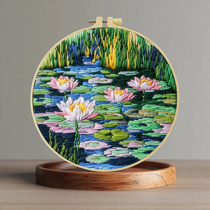 Lotus Pond Embroidery Cross Stitch Sewing Kit