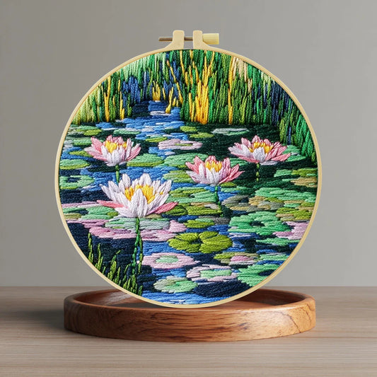 Lotus Pond Embroidery Cross Stitch Sewing Kit