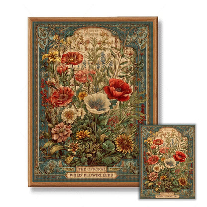 Wild Flower Embroidery Cross Stitch Sewing Kit