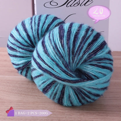 Rainbow Dyed Wool Blend Chunky Yarn Balls 2 Pack