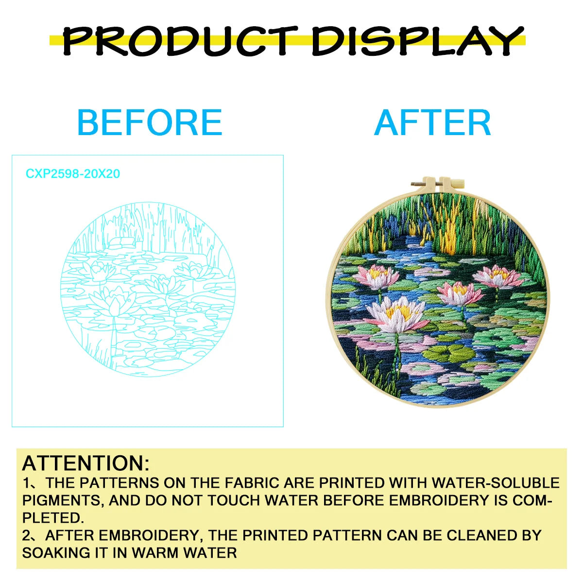 Lotus Pond Embroidery Cross Stitch Sewing Kit
