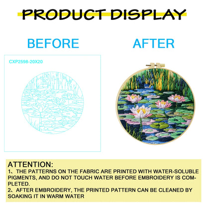 Lotus Pond Embroidery Cross Stitch Sewing Kit