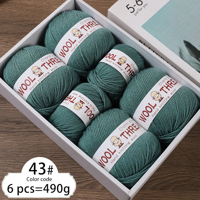 Medium Coarse Wool Yarn Balls 6 Pack