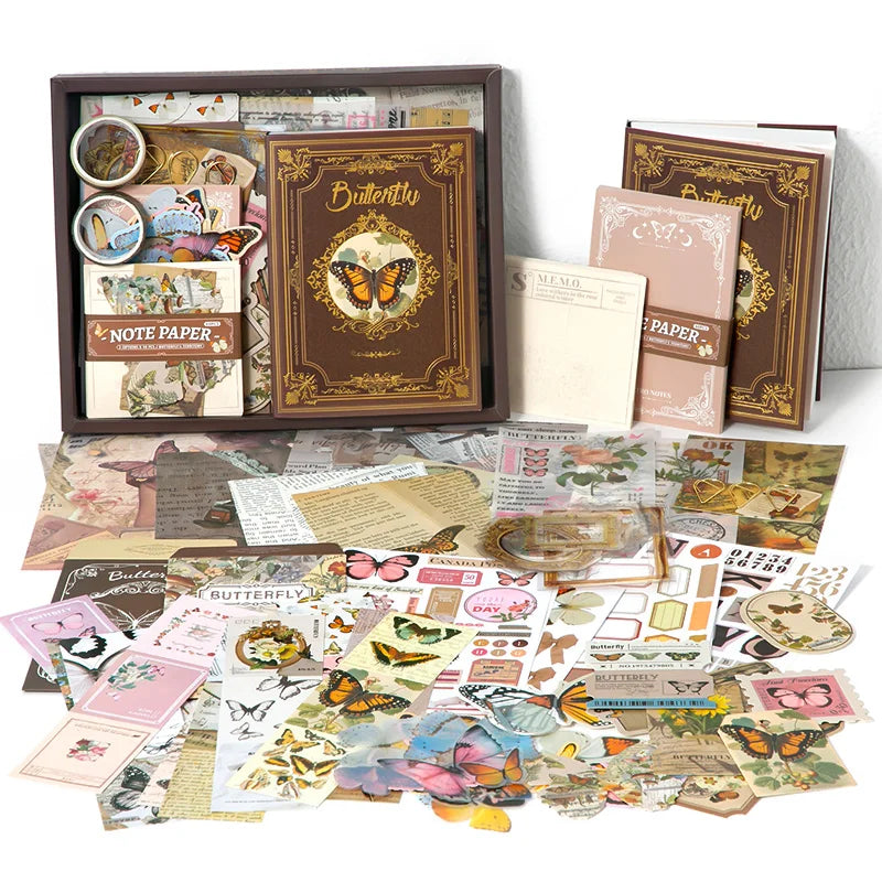 Vintage Butterfly Bullet Journal Scrapbooking Sets
