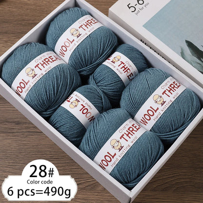 Medium Coarse Wool Yarn Balls 6 Pack