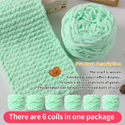 Thick Chenille Fluffy Soft Yarn Balls 6 Pack