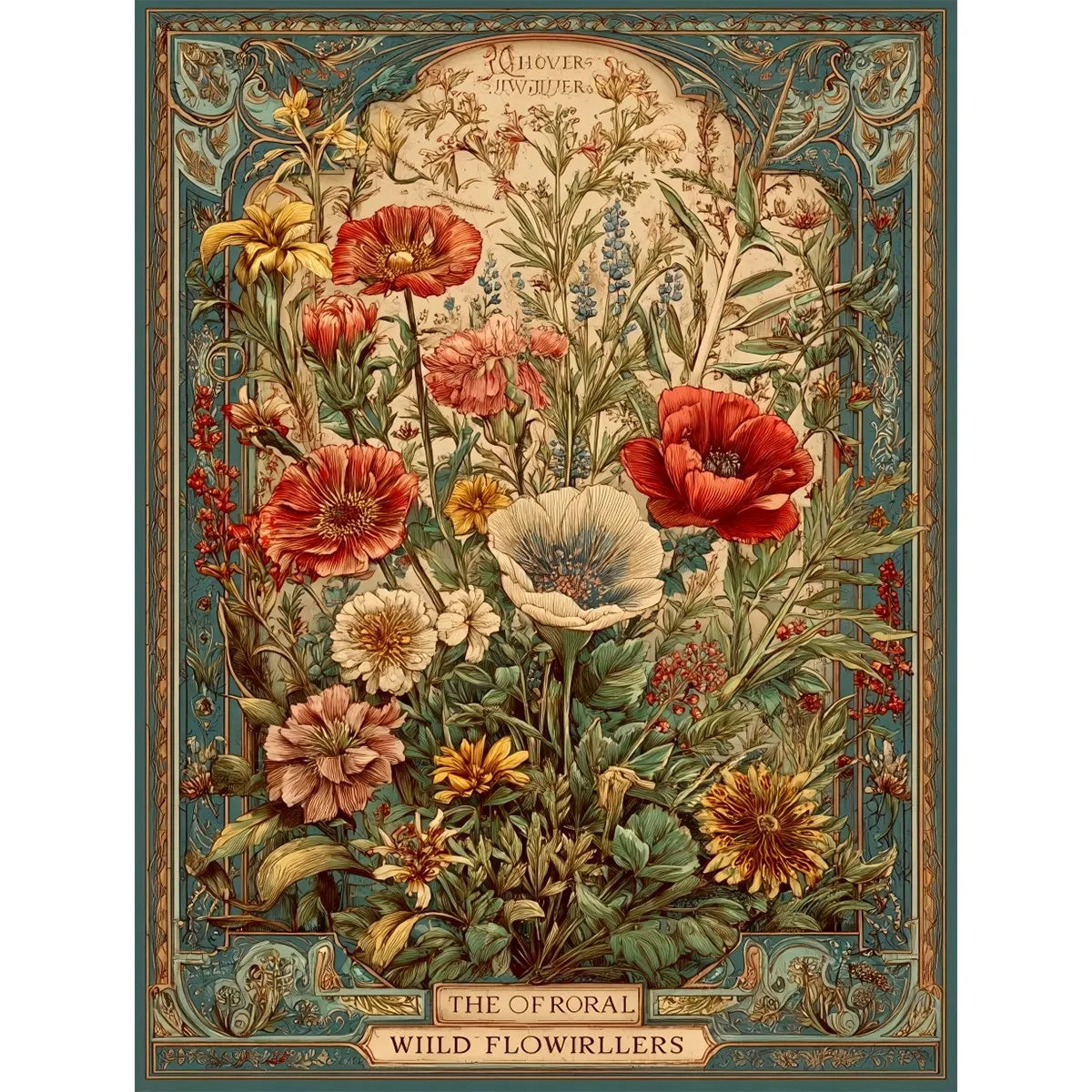 Wild Flower Embroidery Cross Stitch Sewing Kit