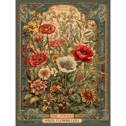 Wild Flower Embroidery Cross Stitch Sewing Kit