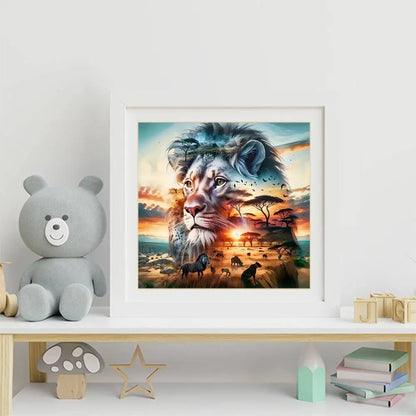 Lion King Of The Jungle Diamond Painting Kit