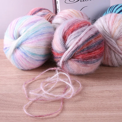 Rainbow Dyed Wool Blend Chunky Yarn Balls 2 Pack